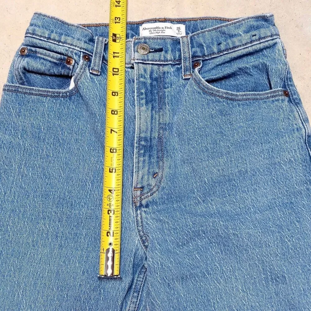 Abercrombie & Fitch Jeans Sz 26 / 2 Long 90s Relaxed High Rise Curve Love - Picture 9 of 10